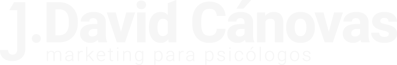Logotipo blanco José David Cánovas - Consultor de marketing digital para psicólogo y terapeutas